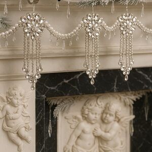 Jeweled Rhinestone Mantel Garland | Luxury Crystal Fireplace Swag